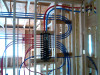 red and blue plumbing repipe